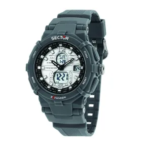 sector expander ex-09 50mm digital silver dial grey strap