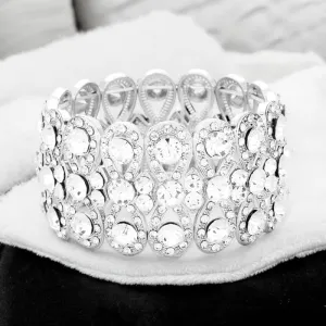 SHOWTIME - clear rhinestone infinity stretch bracelet (silver)