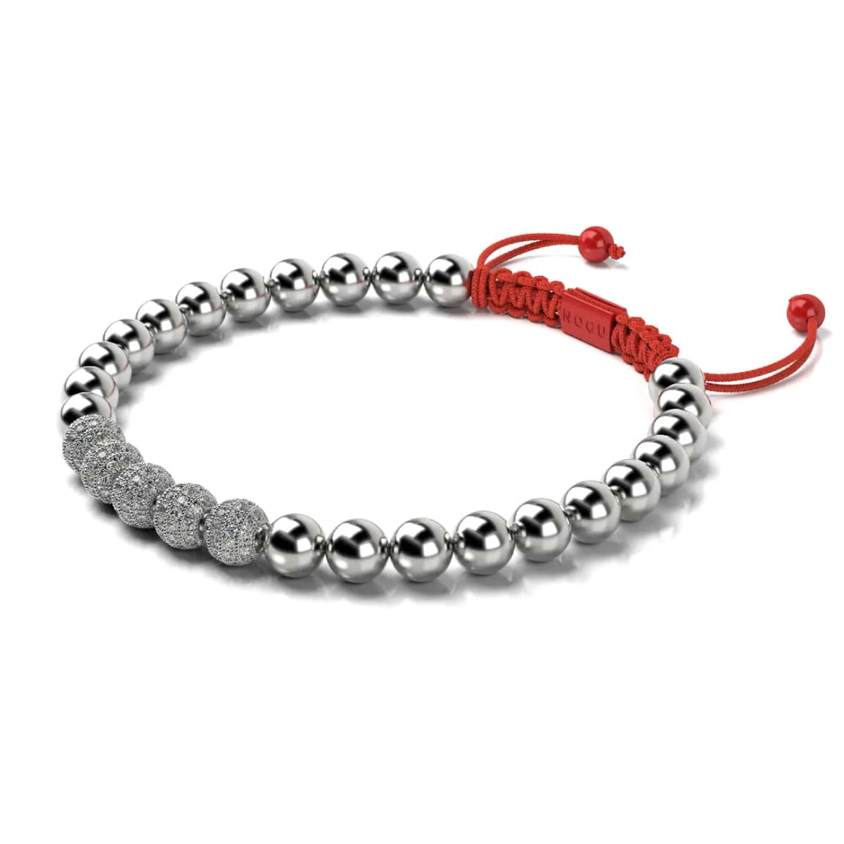 Silver and Red Enamel | Crystal Gala | Santa Bracelet