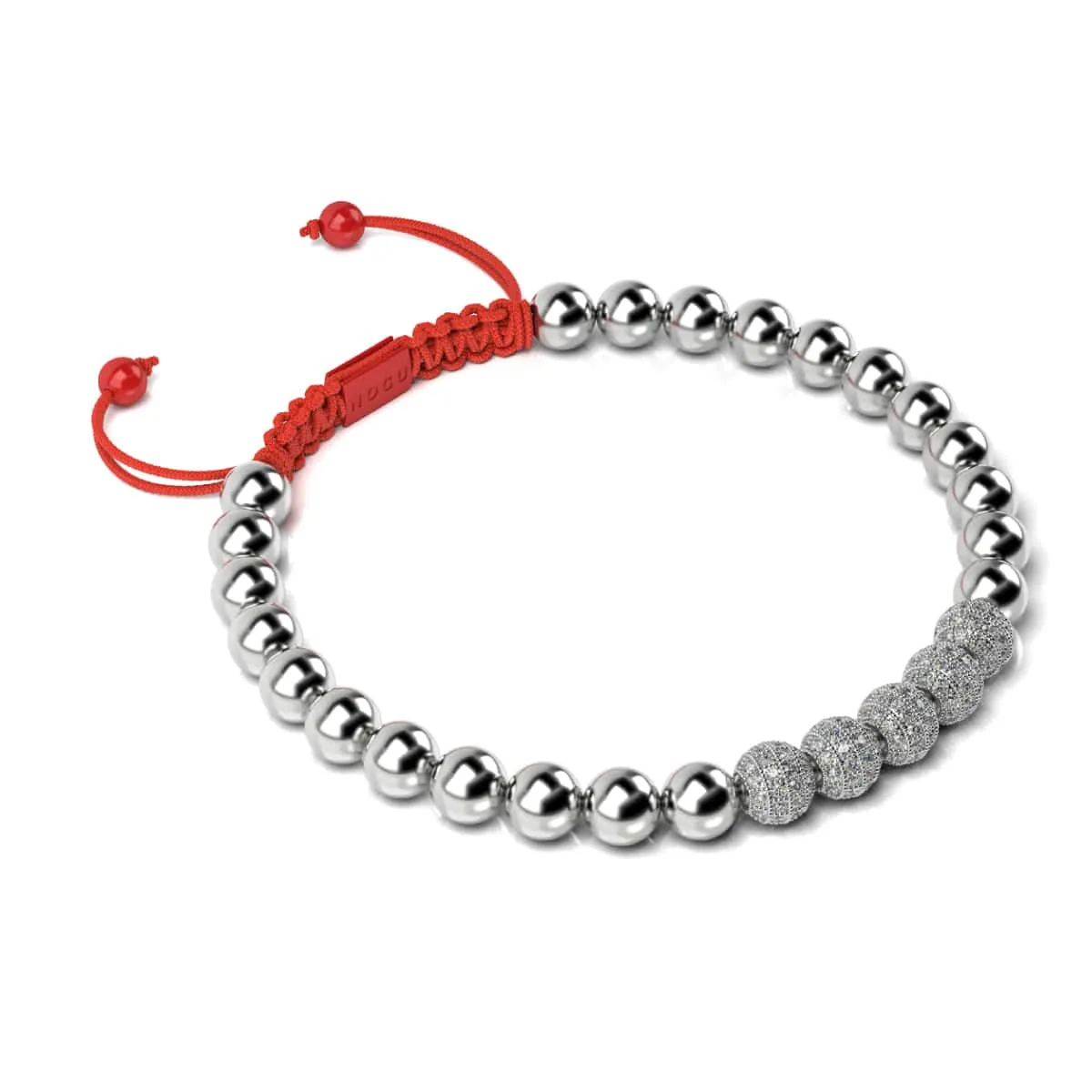 Silver and Red Enamel | Crystal Gala | Santa Bracelet