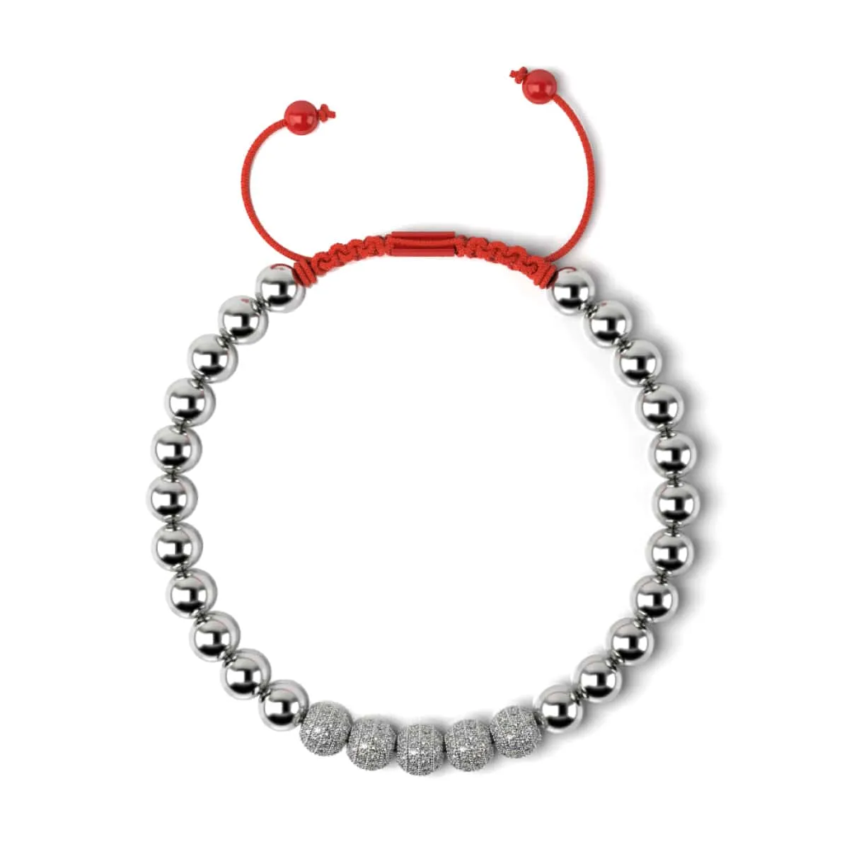 Silver and Red Enamel | Crystal Gala | Santa Bracelet