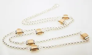 Silver Chain Necklace with Knots