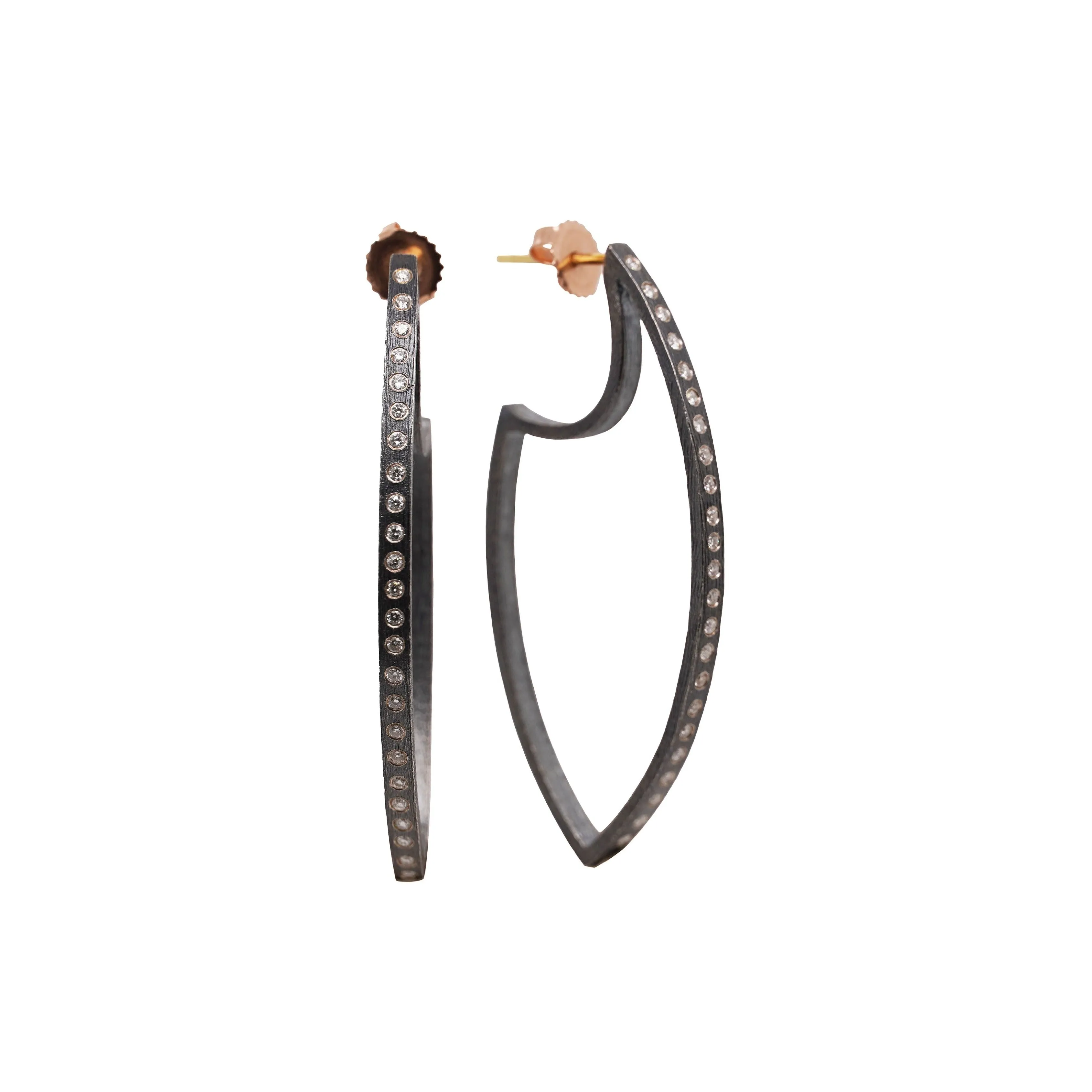 Silver Large Marquis Celine Hoop