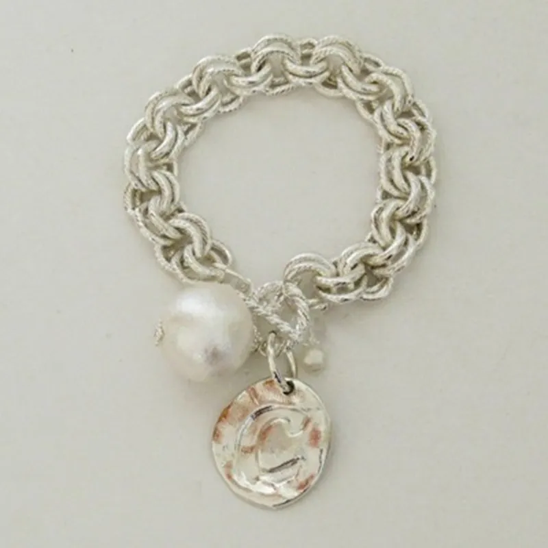 Silver Letter "C" Bracelet (2451c)