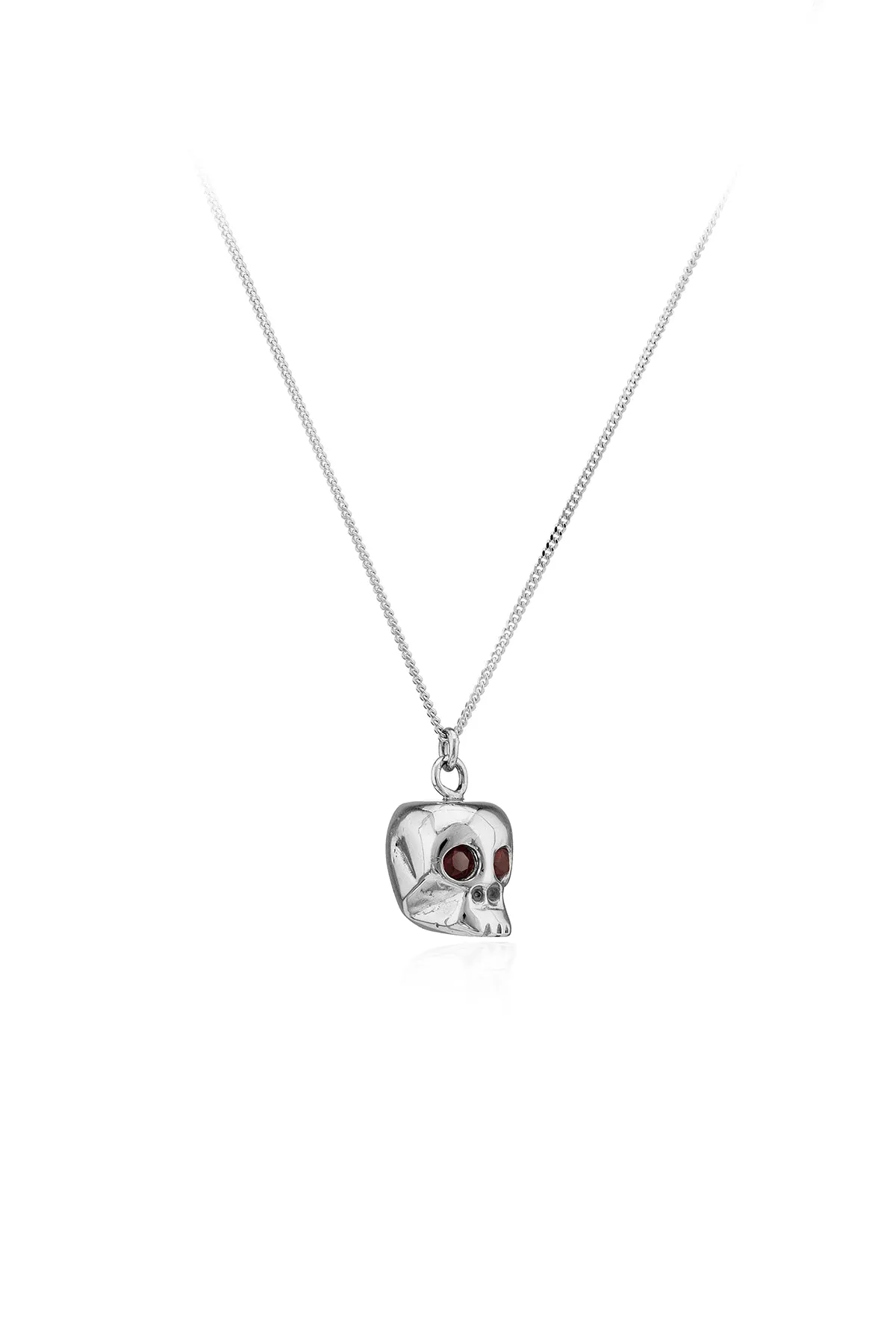 Silver Memento Mori Skull Pendant in various gemstones