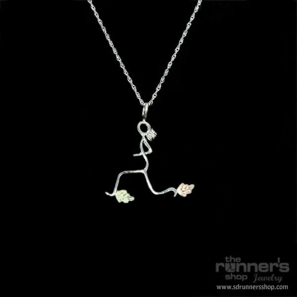 Silver "Iris" Runner w/ Black Hills Gold Necklace