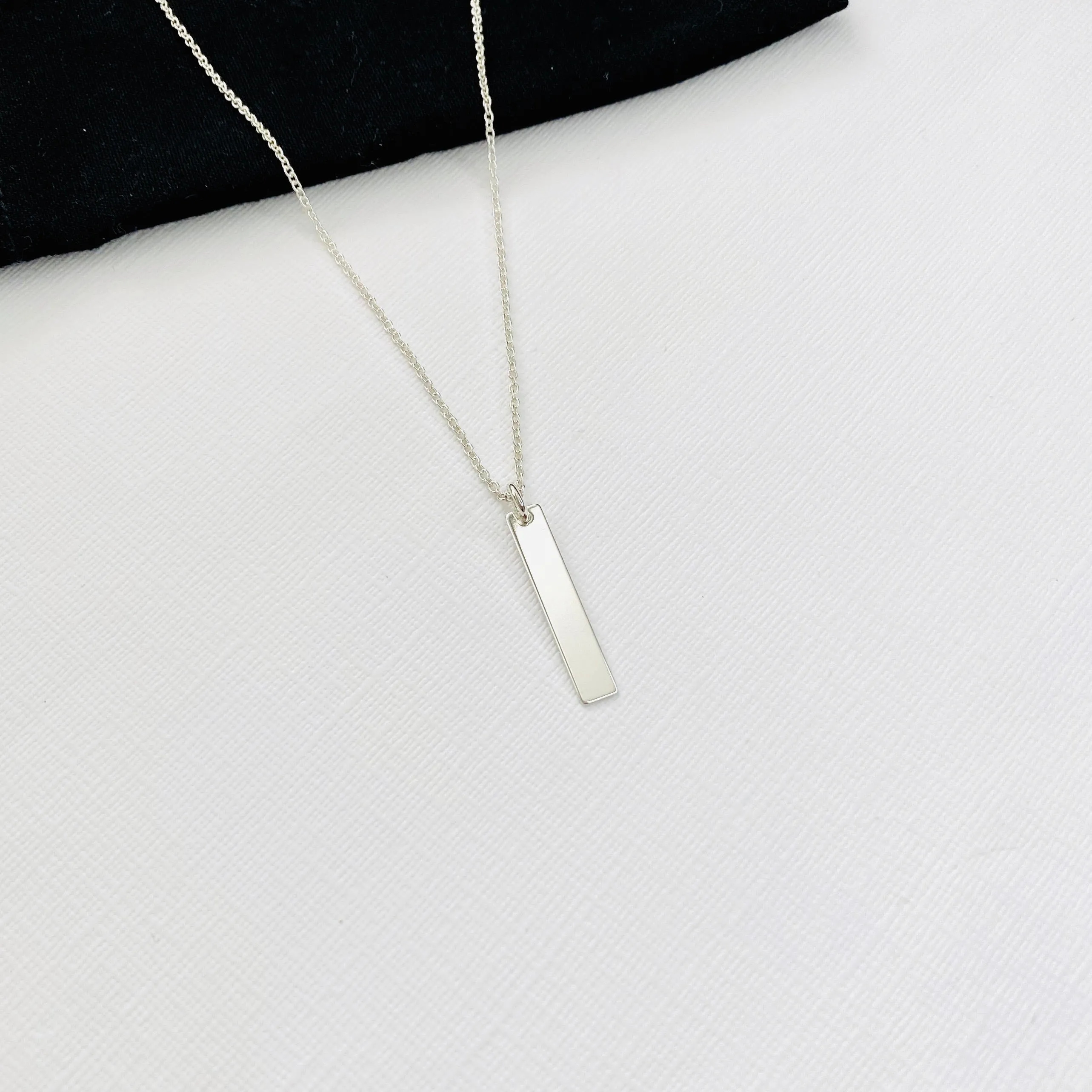 Silver Vertical Bar Necklace