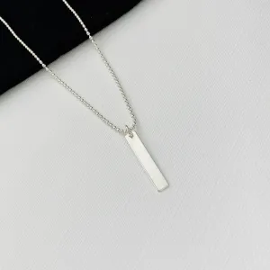 Silver Vertical Bar Necklace