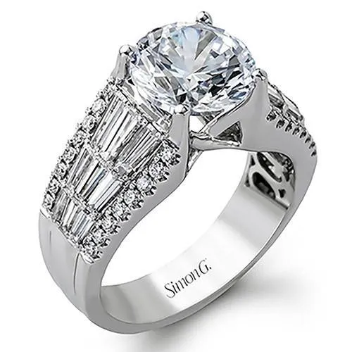 Simon G. 18k White Gold Diamond Engagement Ring