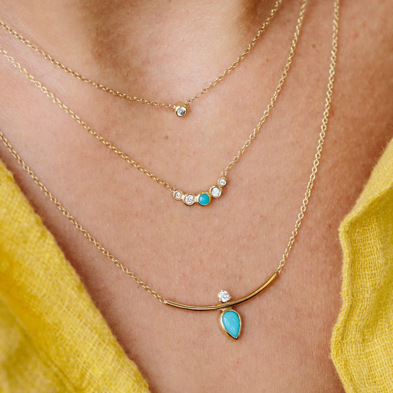 Single Diamond Pendant Necklace