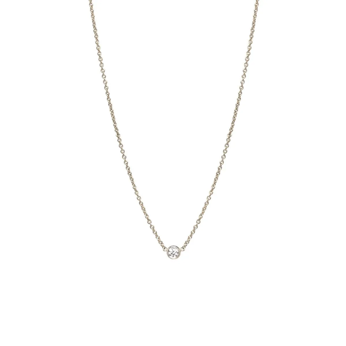 Single Diamond Pendant Necklace
