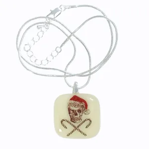 Skull and Crossbones Christmas Pendant Necklace