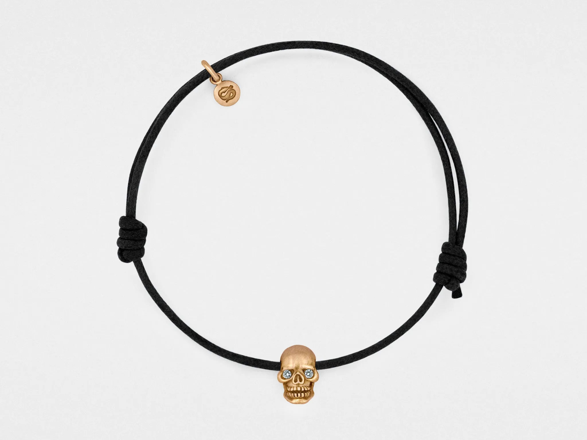 Skull Bracelet in 18kt Rose Gold with Diamond Eyes