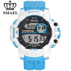 SMAEL Luxury Brand Mens Sports Watches Digital LED Military Watch Men Fashion Casual Electronics Wristwatches Hot Clock Male