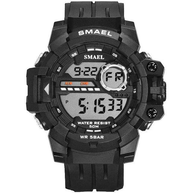 SMAEL Luxury Brand Mens Sports Watches Digital LED Military Watch Men Fashion Casual Electronics Wristwatches Hot Clock Male