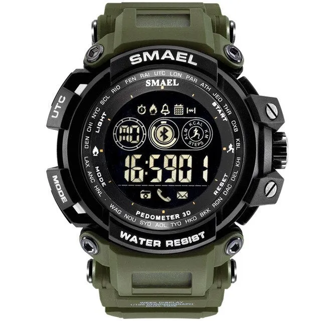 SMAEL Men Electronic Watch Outdoor Sport Waterproof Digital Stop  Watches Chronograph Week Display Auto Date Alarm Male Clock