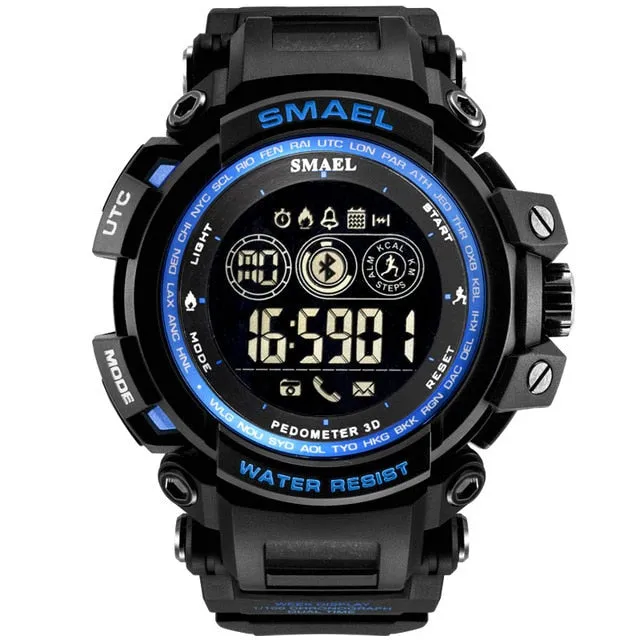 SMAEL Men Electronic Watch Outdoor Sport Waterproof Digital Stop  Watches Chronograph Week Display Auto Date Alarm Male Clock