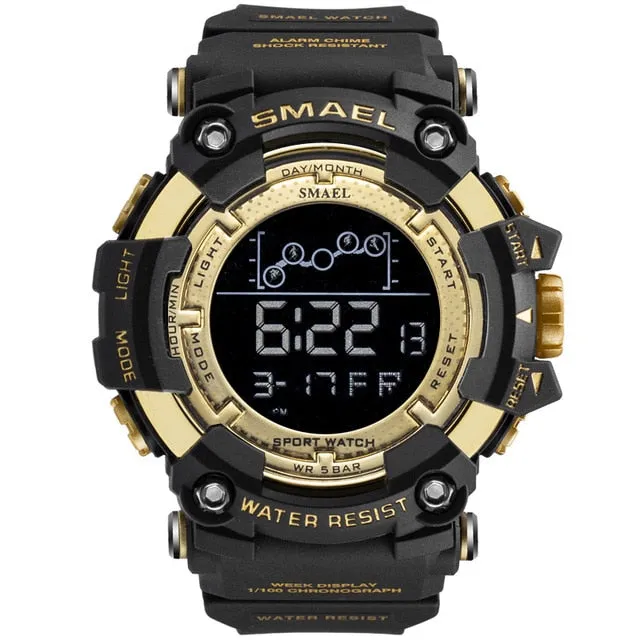 SMAEL Mens Watch Military Waterproof Sport WristWatch Digital Stopwatches For Men 1802 Military Electronic Watches Male Clock