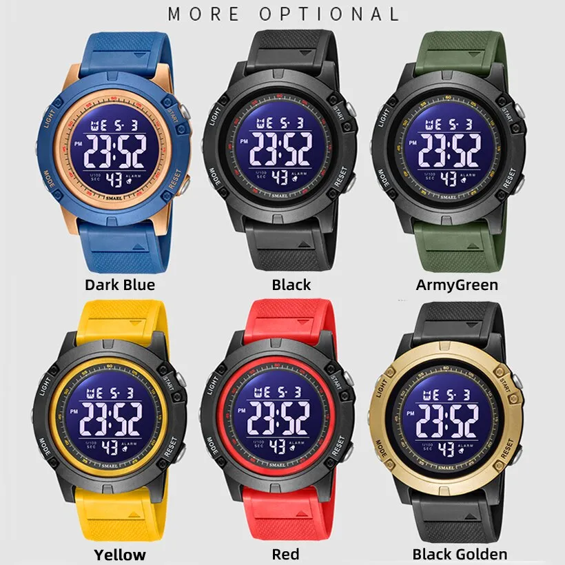 SMAEL Outdoor Sport Watches Waterproof Digital Watch For Men Fashion Led Light Stopwatch Multifunction Wrist Watch Men&#39;s Clock