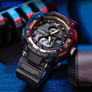 SMAEL Sport Watch Men Big Dial LED Digital Quartz Wrist Watches Men&#39;s Top Brand Luxury Digital-watch Military Army Clock Male