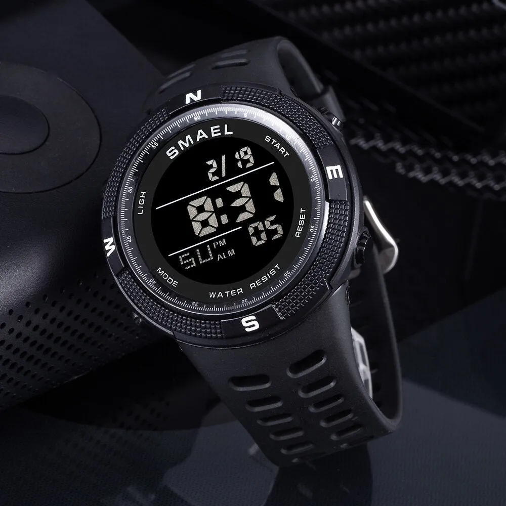 SMAEL Watch Men Outdoor Sport Chrono Digital Wristwatch Timer Waterproof Military Army Mens Watches LED Display Electronic Clock