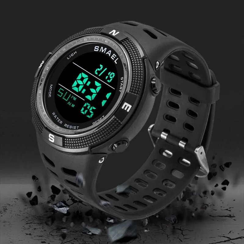SMAEL Watch Men Outdoor Sport Chrono Digital Wristwatch Timer Waterproof Military Army Mens Watches LED Display Electronic Clock