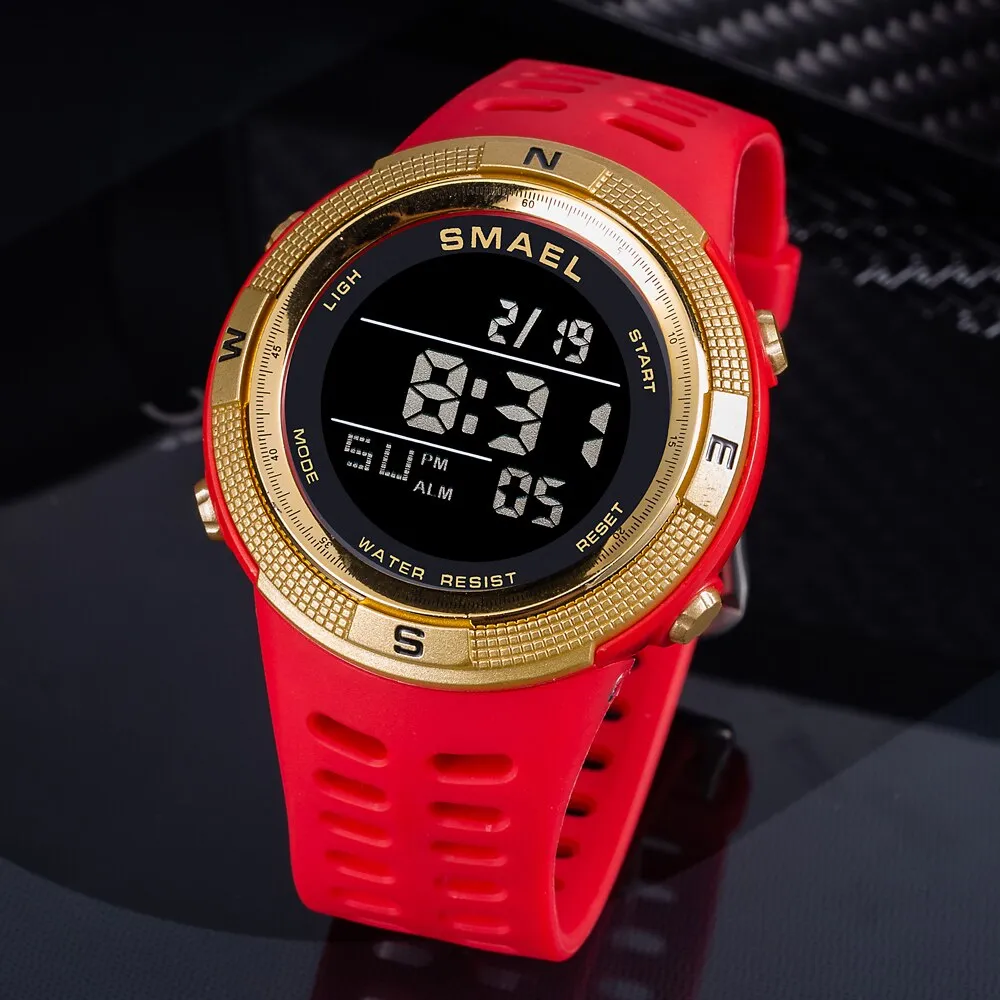 SMAEL Watch Men Outdoor Sport Chrono Digital Wristwatch Timer Waterproof Military Army Mens Watches LED Display Electronic Clock