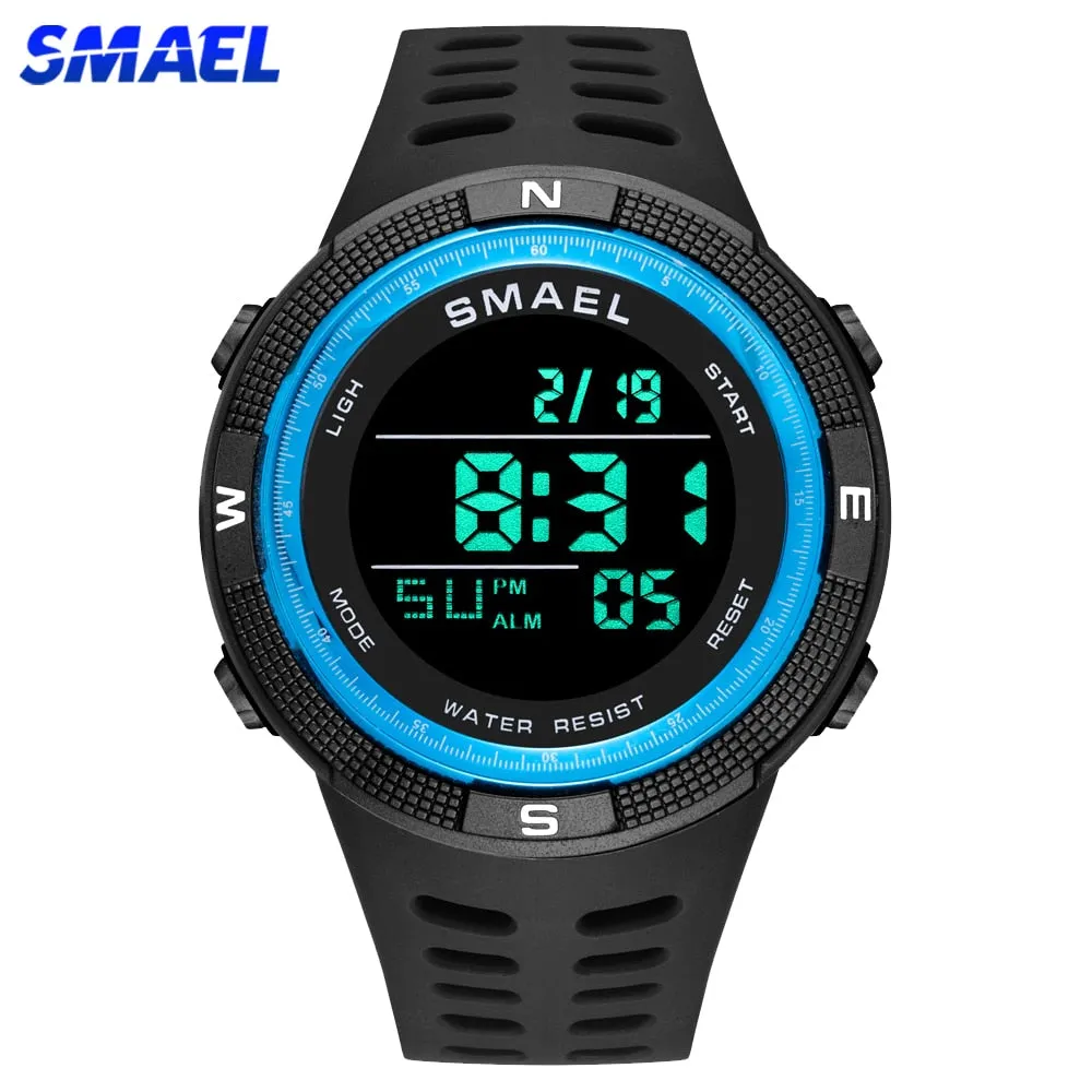 SMAEL Watch Men Outdoor Sport Chrono Digital Wristwatch Timer Waterproof Military Army Mens Watches LED Display Electronic Clock