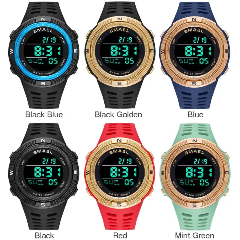 SMAEL Watch Men Outdoor Sport Chrono Digital Wristwatch Timer Waterproof Military Army Mens Watches LED Display Electronic Clock