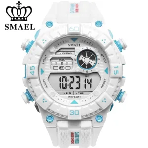 SMAEL White Watch Sport Watches for Men Waterproof Multifunction Wristwatches  Mens Army Military Digital Outdoor Sports Watch