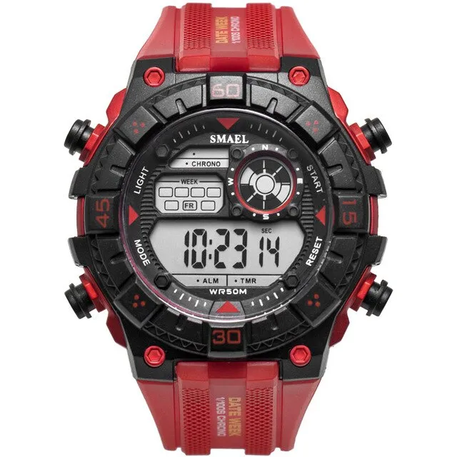 SMAEL White Watch Sport Watches for Men Waterproof Multifunction Wristwatches  Mens Army Military Digital Outdoor Sports Watch
