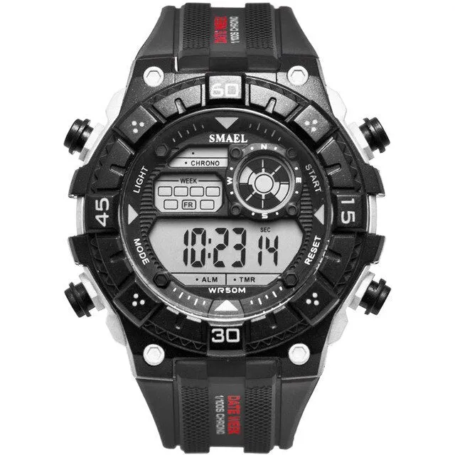 SMAEL White Watch Sport Watches for Men Waterproof Multifunction Wristwatches  Mens Army Military Digital Outdoor Sports Watch