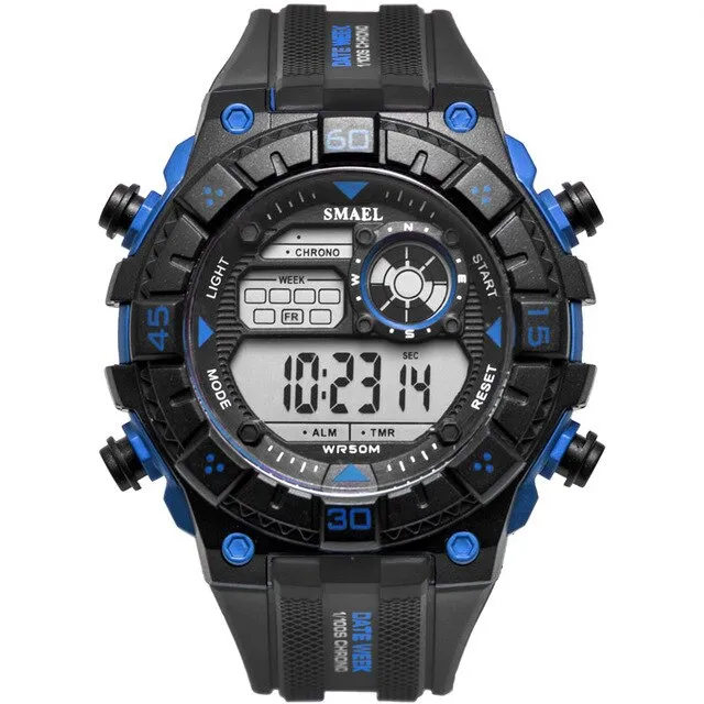 SMAEL White Watch Sport Watches for Men Waterproof Multifunction Wristwatches  Mens Army Military Digital Outdoor Sports Watch