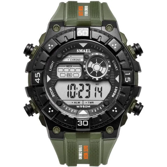 SMAEL White Watch Sport Watches for Men Waterproof Multifunction Wristwatches  Mens Army Military Digital Outdoor Sports Watch