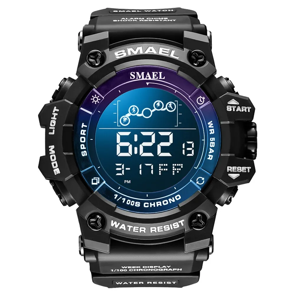 SMAELStopwatch Countdown Men Sport Electronic Watches Fashion Waterproof LED Digital Watch Man Military WristWatches For Male
