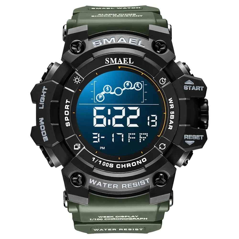 SMAELStopwatch Countdown Men Sport Electronic Watches Fashion Waterproof LED Digital Watch Man Military WristWatches For Male