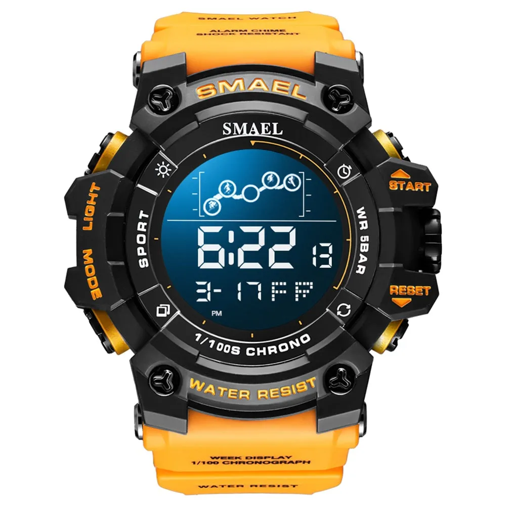 SMAELStopwatch Countdown Men Sport Electronic Watches Fashion Waterproof LED Digital Watch Man Military WristWatches For Male
