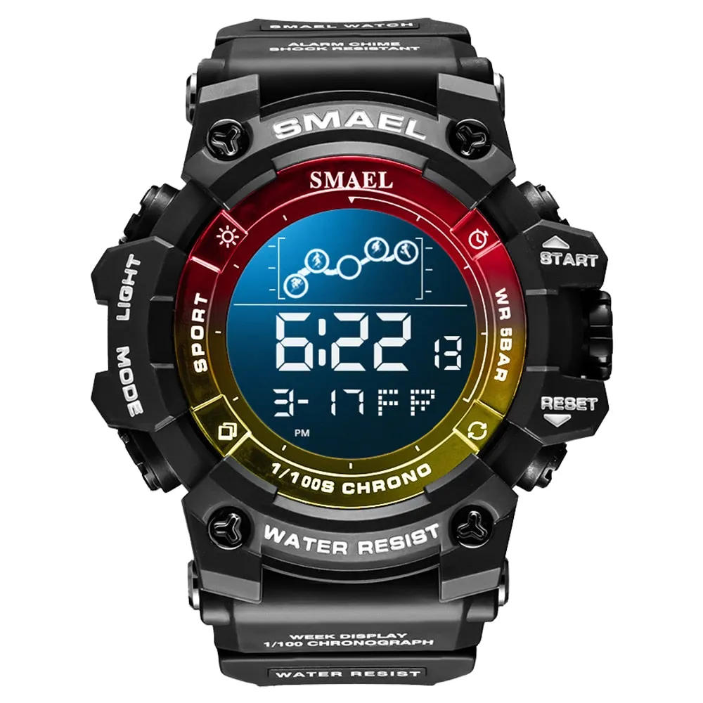SMAELStopwatch Countdown Men Sport Electronic Watches Fashion Waterproof LED Digital Watch Man Military WristWatches For Male