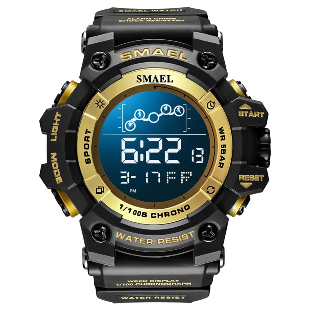 SMAELStopwatch Countdown Men Sport Electronic Watches Fashion Waterproof LED Digital Watch Man Military WristWatches For Male