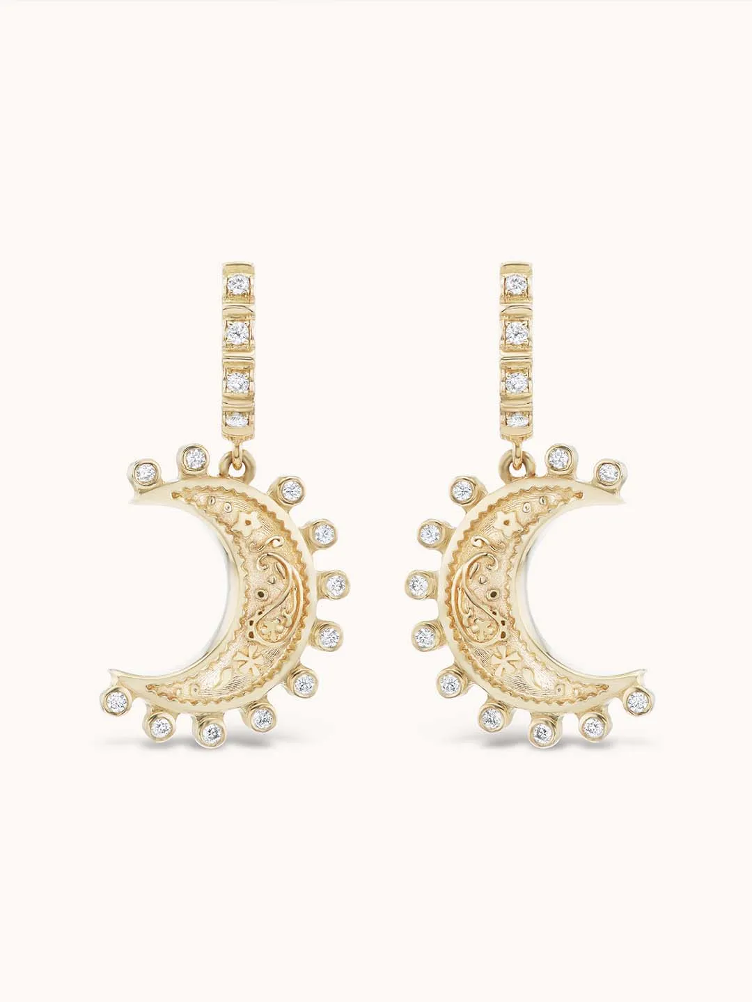Small Southwestern Moon Earrings