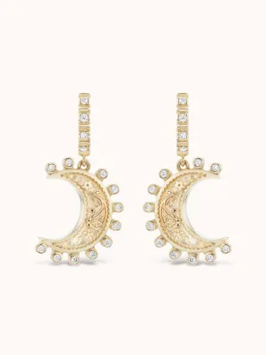 Small Southwestern Moon Earrings