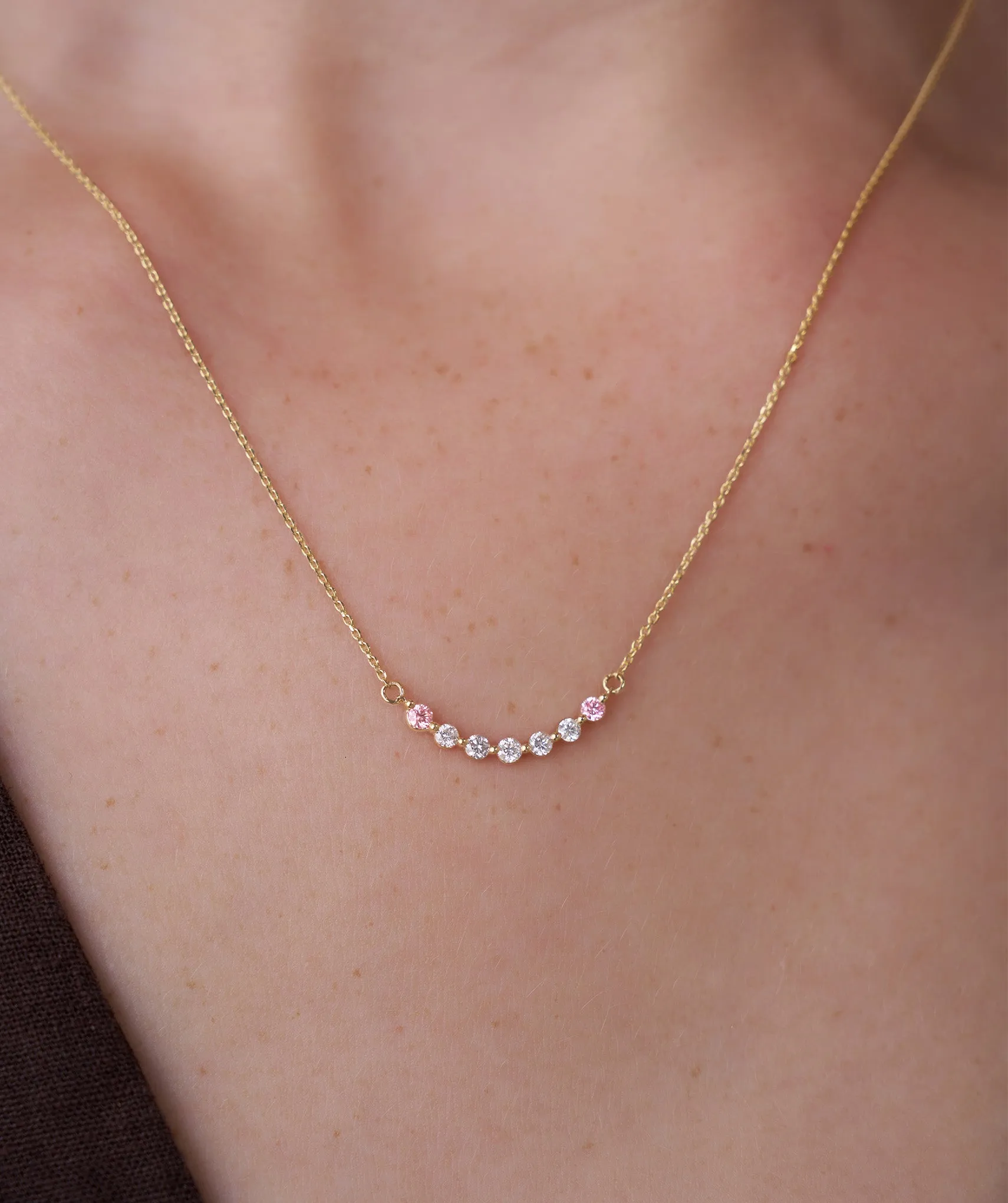 Soft Glow Curved Bar Necklace