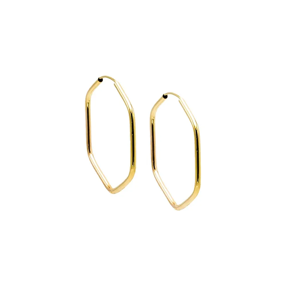 Solid Endless Octagon Shape Hoop Earring 14K