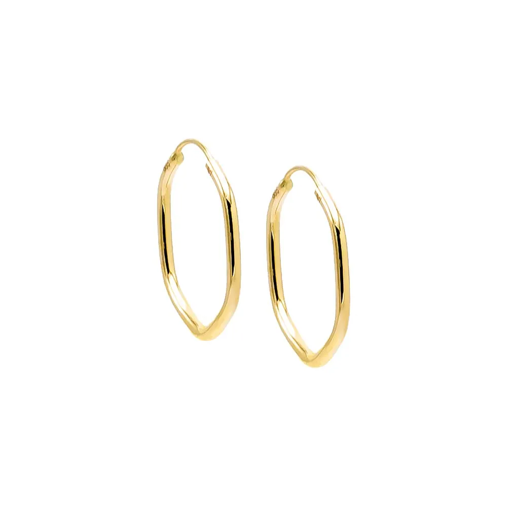 Solid Endless Octagon Shape Hoop Earring 14K
