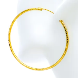Sophisticated Sleek 22k Gold Large Hoop Earrings