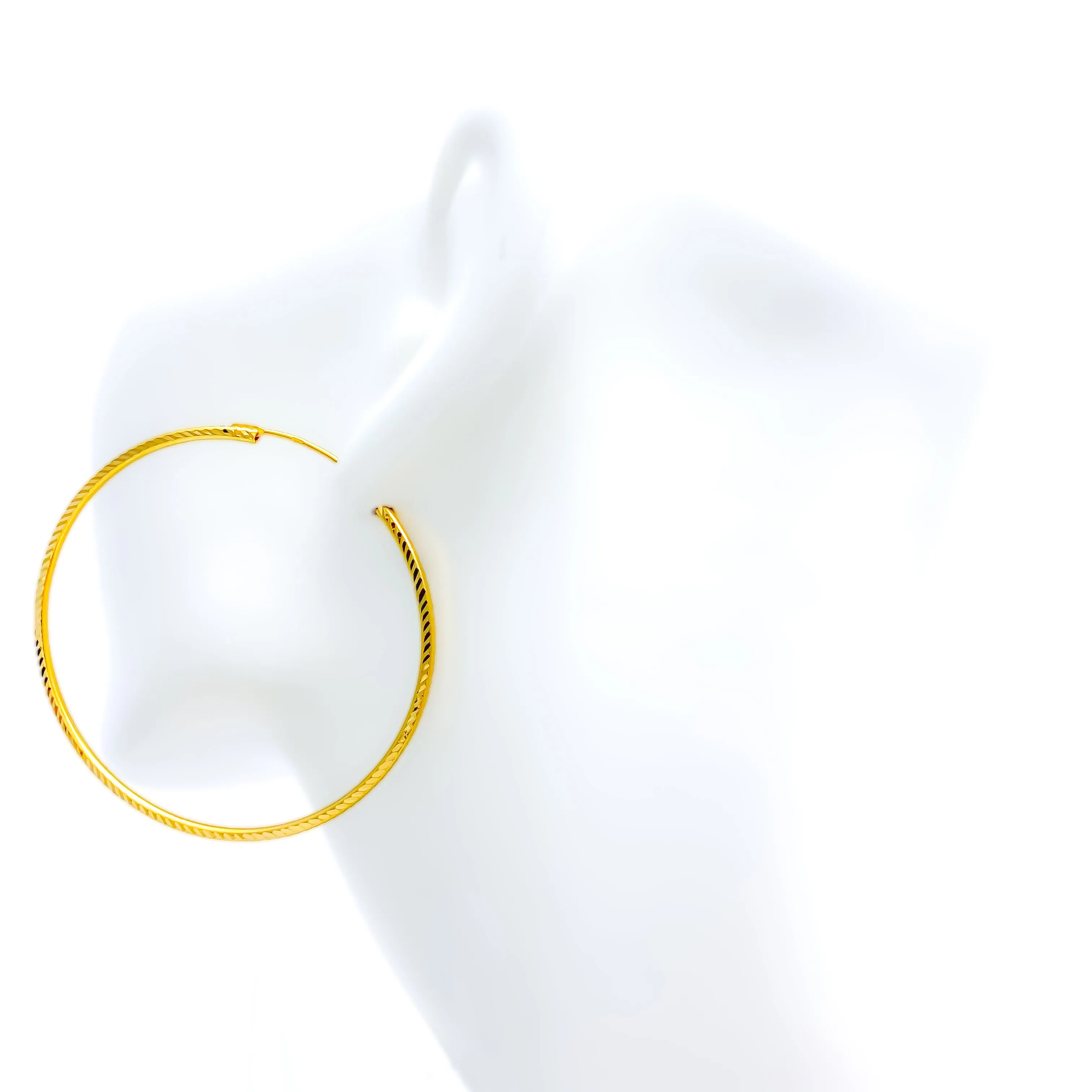 Sophisticated Sleek 22k Gold Large Hoop Earrings