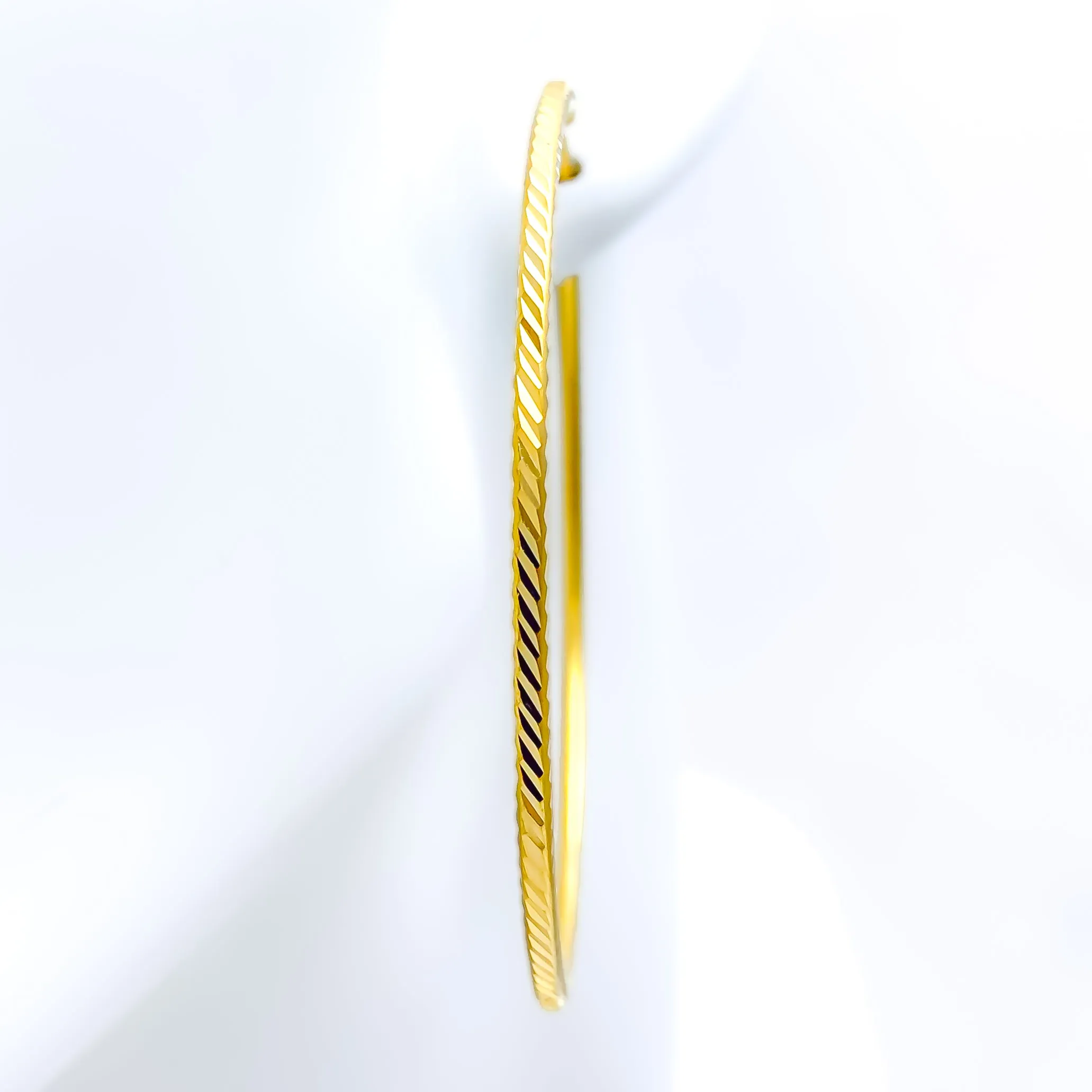 Sophisticated Sleek 22k Gold Large Hoop Earrings