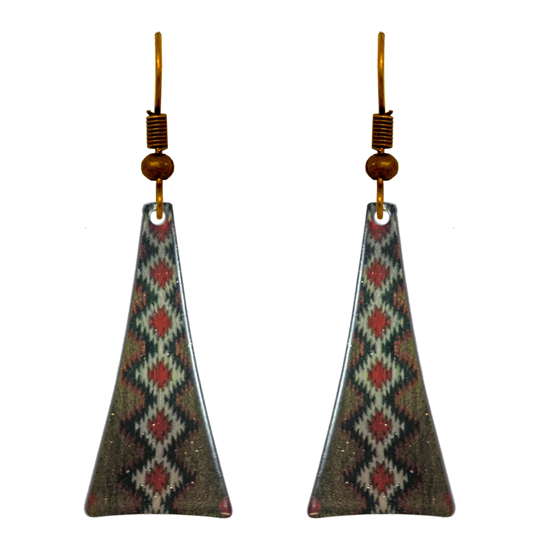 Southwest Design 4 Metallic 2" Triangular Taper Earrings (SWTRI4)
