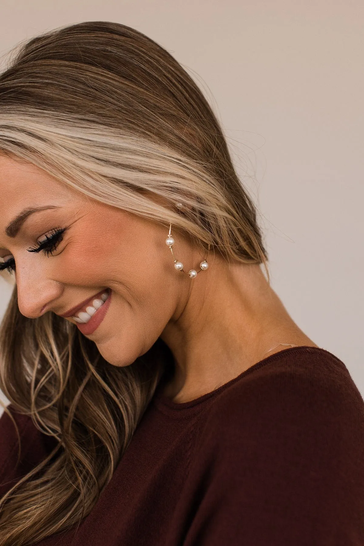 Sparkle More C-Hoop Earrings- Gold