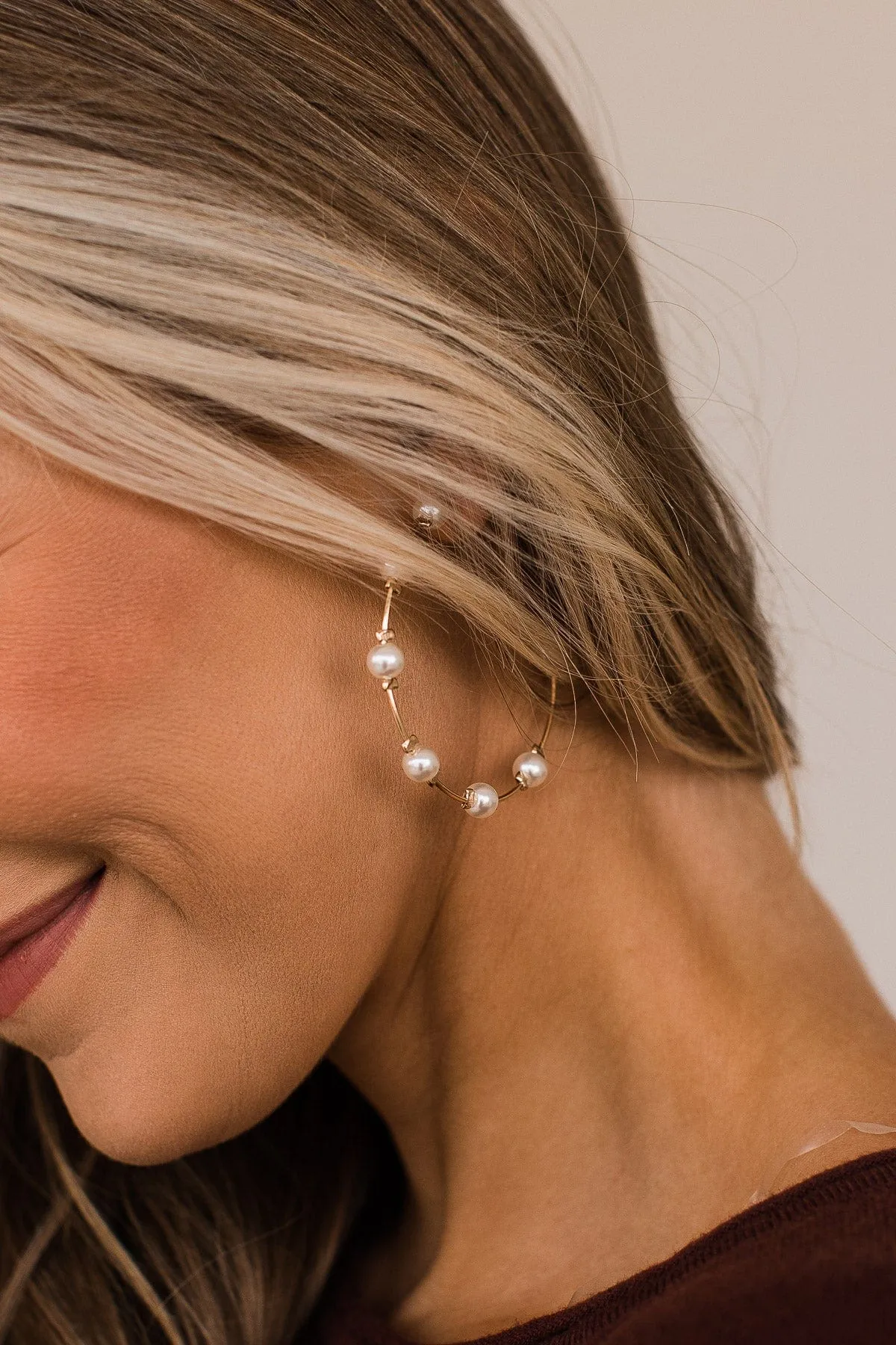 Sparkle More C-Hoop Earrings- Gold